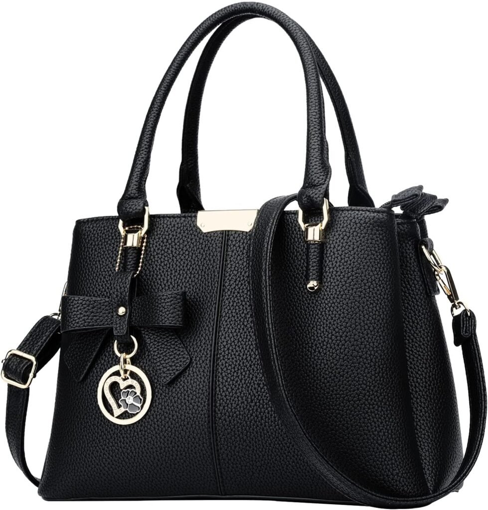 KKXIU 3 Zippered Compartments Purses and Handbags for Women Top Handle Satchel Shoulder Ladies Bags