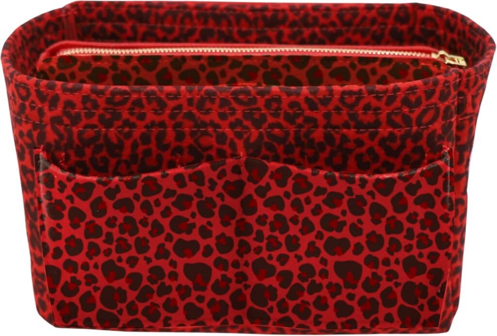 LEXSION Felt Purse Bag Organizer Insert with zipper Bag Tote Shaper Fit Speedy Neverful PM MM