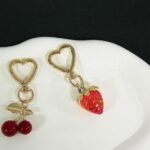 Meefisher Cute Cherry Keychain Red Bag Charms Heart Y2k Aesthetic Keyring Purse Backpack Accessories Decor For Women Gif 1 150x150