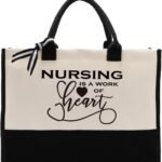 Krankenschwester Canvas Einkaufstasche Geschenk Krankenschwester Tasche mit Spruch Stillen ist ein Werk des Herzens Canvas Einkaufstasche zum Verschenken von Baumwolle Canvas Ba 150x150