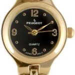Peugeot Womens 14k Gold Plated Petite Wrist Watch With Link Bracelet 150x150