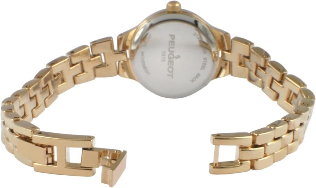 Peugeot Womens 14K Gold Plated Petite Wrist Watch with Link Bracelet Peugeot Womens 14K Gold Plated Petite Wrist Watch with Link Bracelet