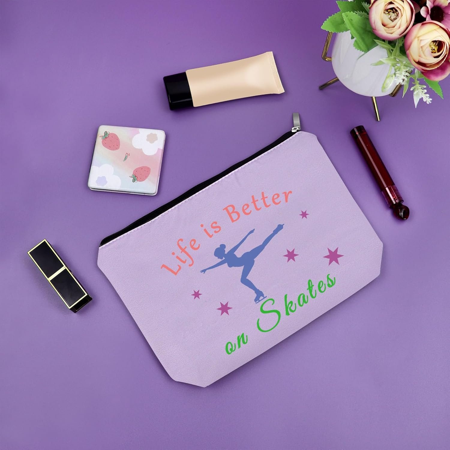 Skater Gift For Girl Purple Makeup Bag Review