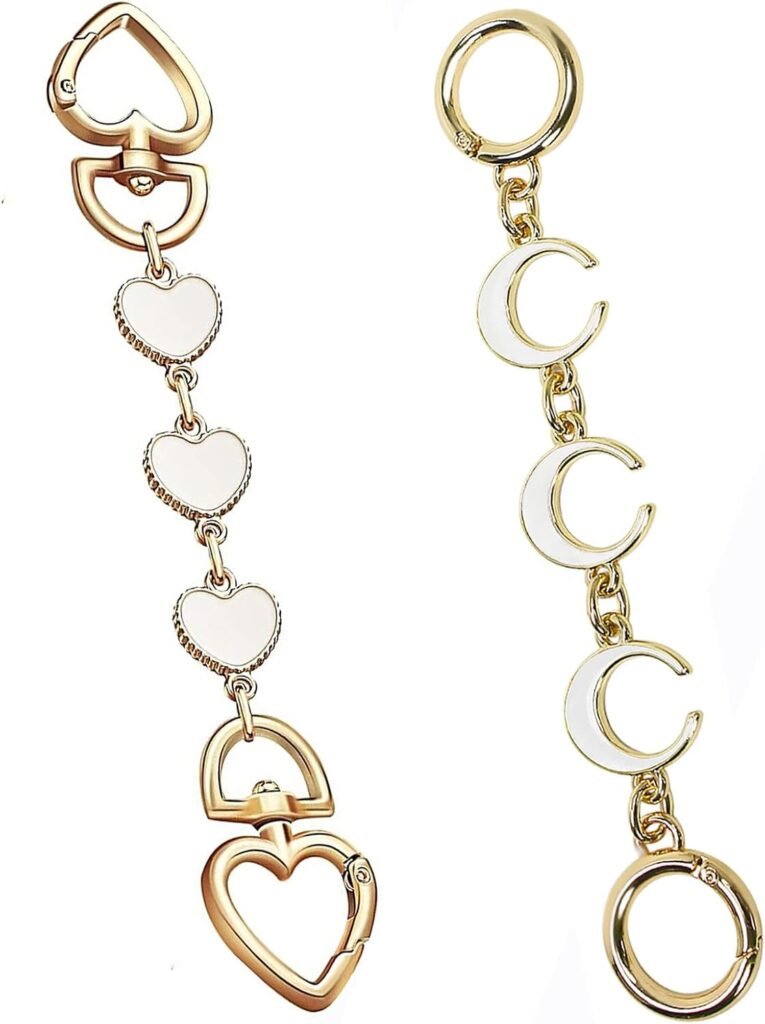 SONGKISSZQ Purse Chain,Bag Extender Purse Chain Strap for Women Crossbody Bags Purse Shoulder Belt Chain (Pink Heart)