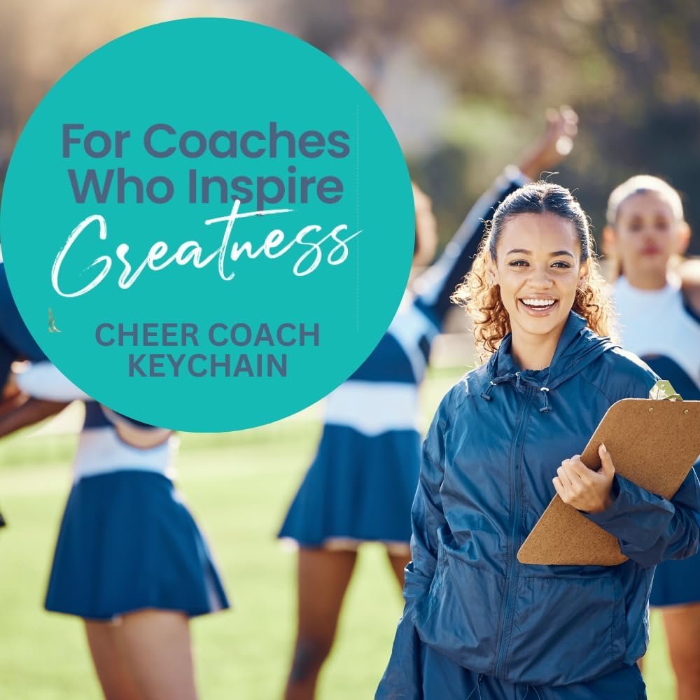 Sportybella Cheer Coach Keychain - Great Coach Keychain Accessories and Keyring - Appreciation Gift for Cheerleading Mentor