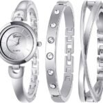Weicam Women Bangle Bracelet Watch Simple Jewelry Sets Analog Quartz Wristwatches 150x150