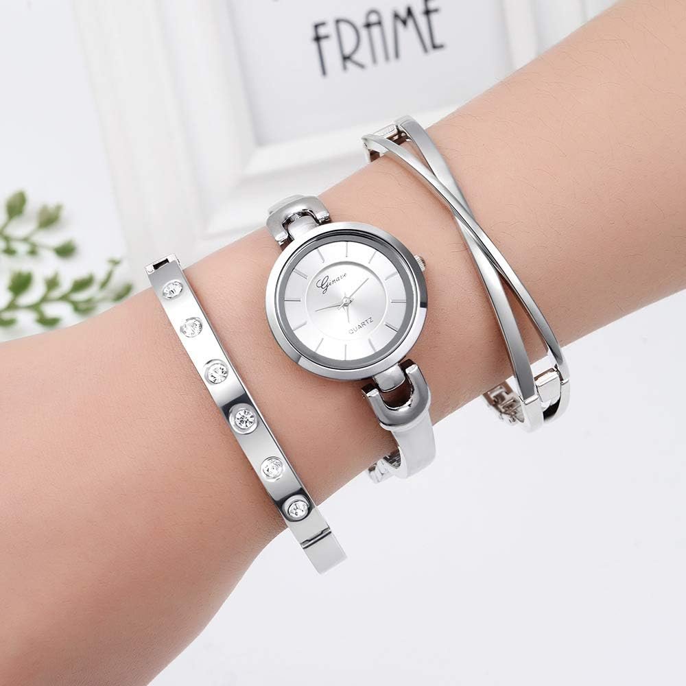 Weicam Women Bangle Bracelet Watch Simple Jewelry Sets Analog Quartz Wristwatches