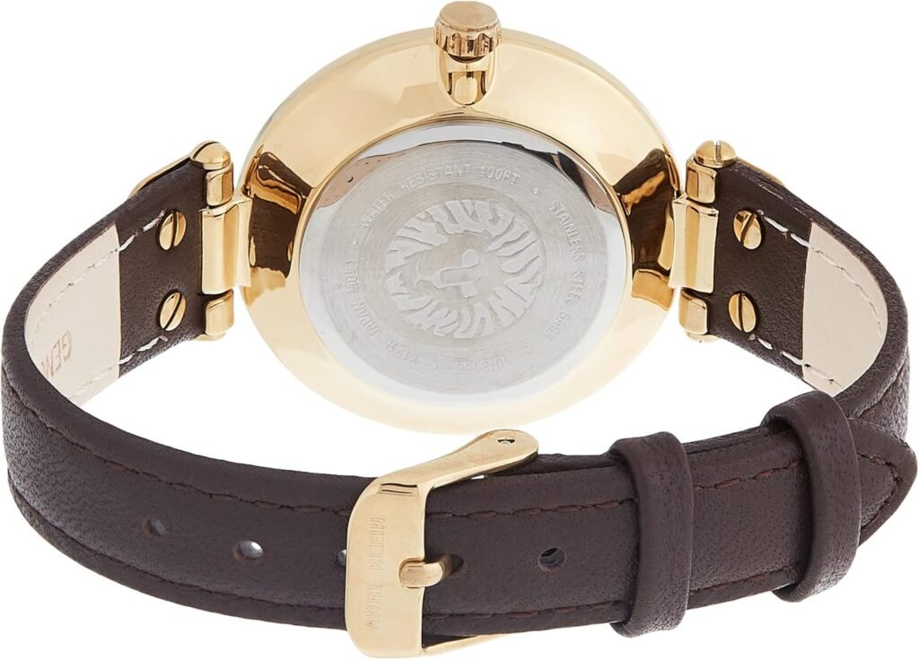 Anne Klein Womens Leather Strap Watch