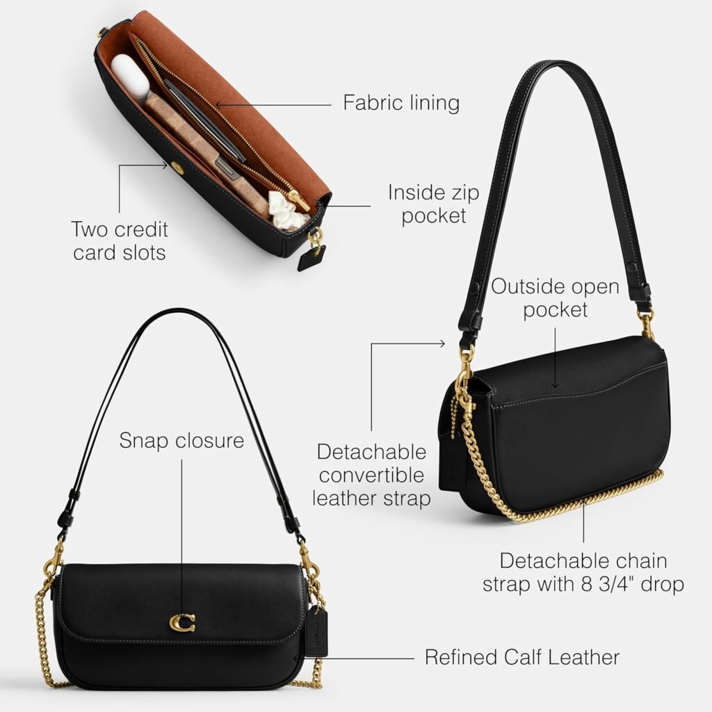 Coach Brook Flap Chain Bag, B4/Black