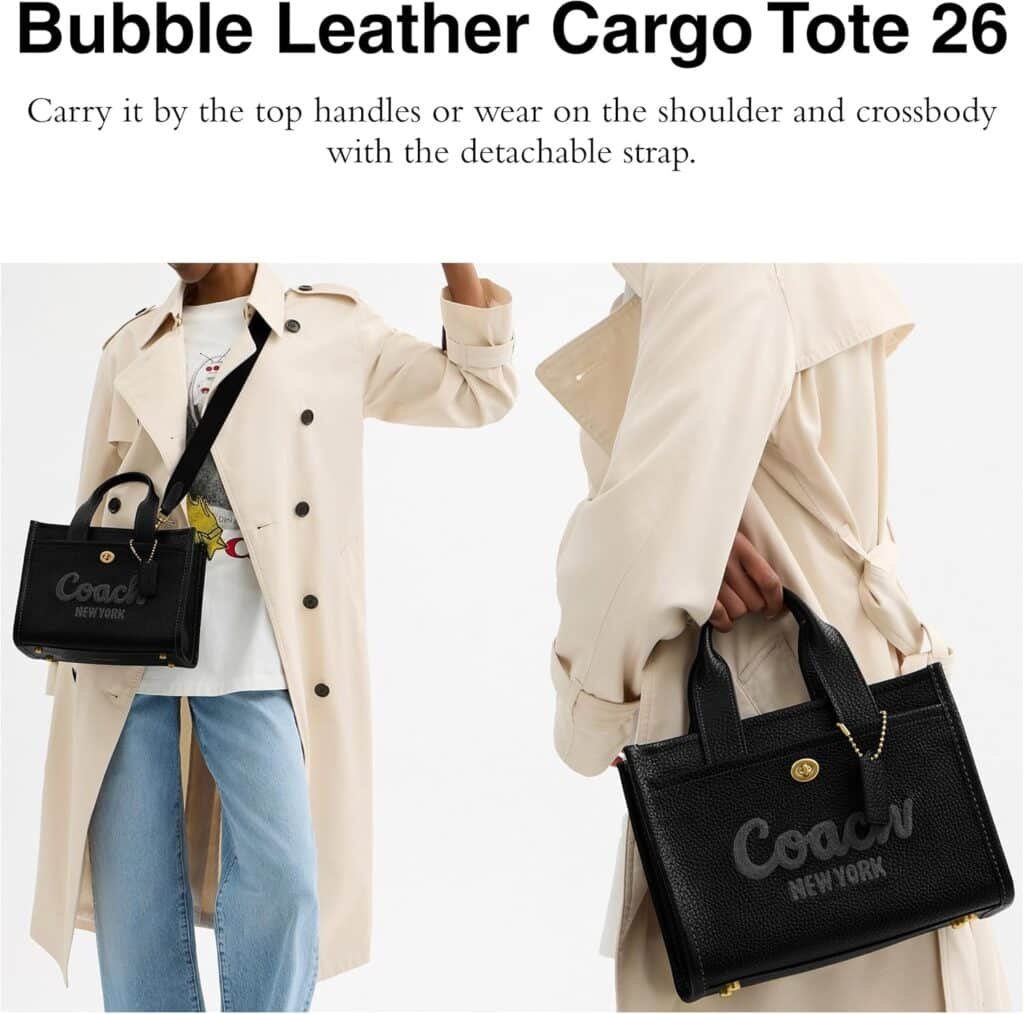 Coach Bubble Leather Cargo Tote 26, B4/Black