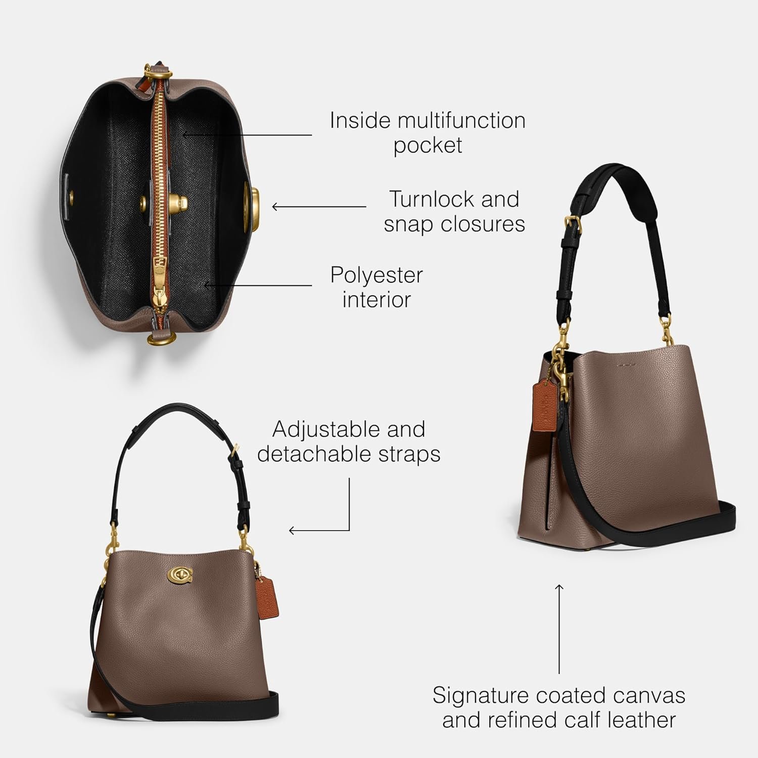 Coach Color Block Leather Willow Bucket 1