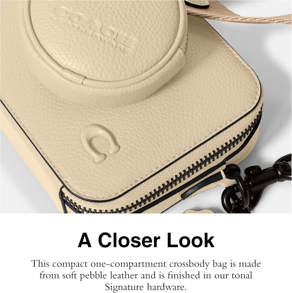 Coach Mens Charter Slim Crossbody Bag in Pebble Leather with Sculpted C Hardware Branding