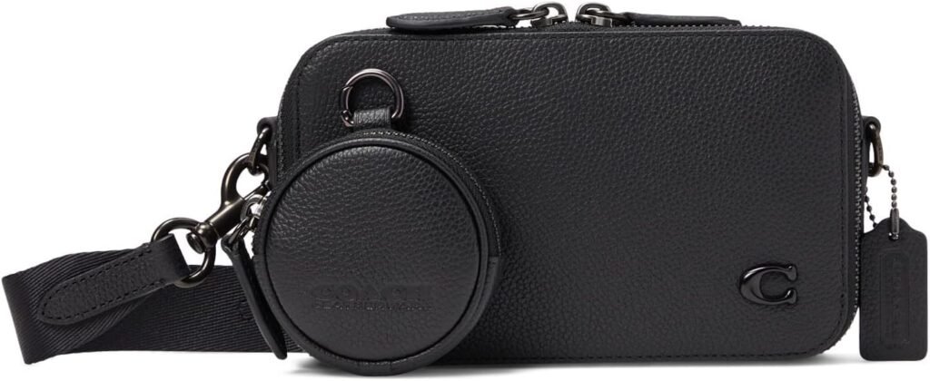 Coach Mens Charter Slim Crossbody Bag in Pebble Leather with Sculpted C Hardware Branding