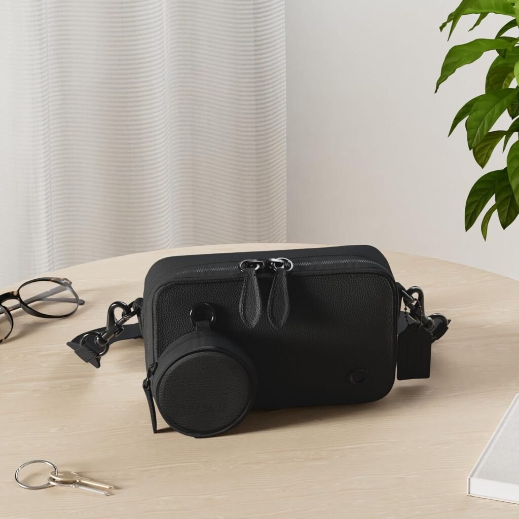 Coach Mens Charter Slim Crossbody Bag in Pebble Leather with Sculpted C Hardware Branding