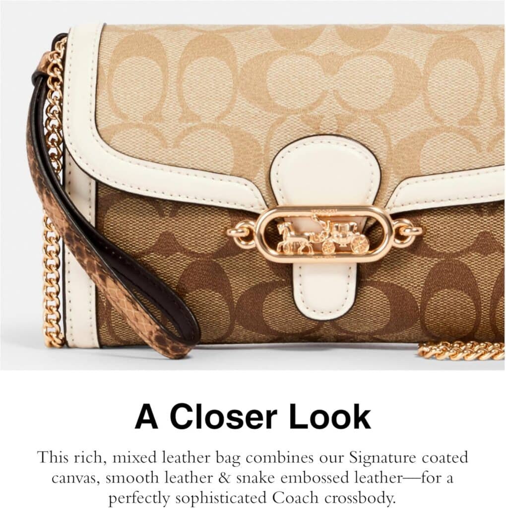 Coach Signature Blocking Exotic Mix Jade Chain Crossbody Coach Signature Blocking Exotic Mix Jade Chain Crossbody