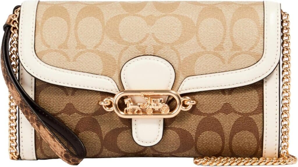 Coach Signature Blocking Exotic Mix Jade Chain Crossbody Coach Signature Blocking Exotic Mix Jade Chain Crossbody