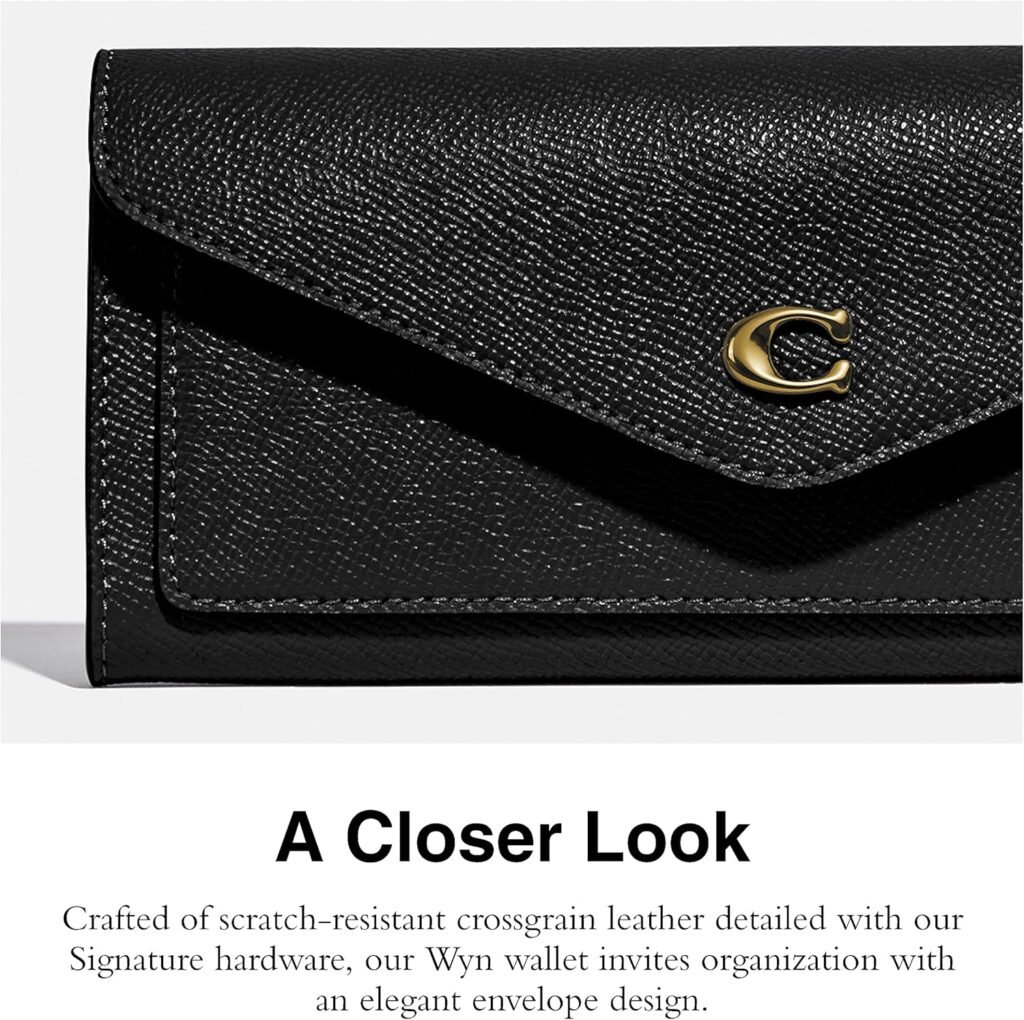 Coach Womens Crossgrain Leather Wyn Soft Wallet, LI/Black, One Size