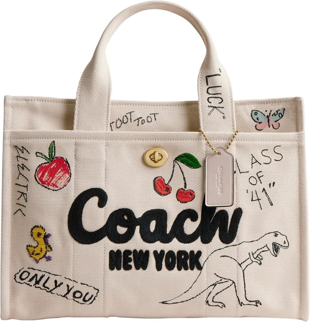 Coach Womens Sketch Print Cargo Tote Coach Womens Sketch Print Cargo Tote
