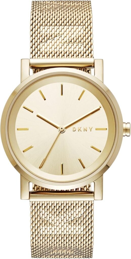 DKNY Womens Soho 34mm Stainless Steel Quartz Dress Watch