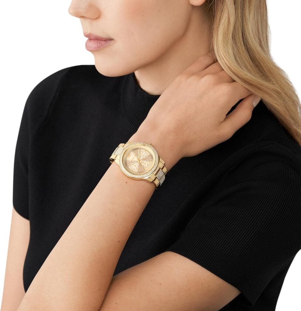 Michael Kors Tibby Womens Watch, Stainless Steel and Pavé Crystal Multifunction Watch for Women