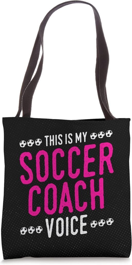 This is my Soccer Coach Voice, Yelling Funny Pink Graphic Tote Bag