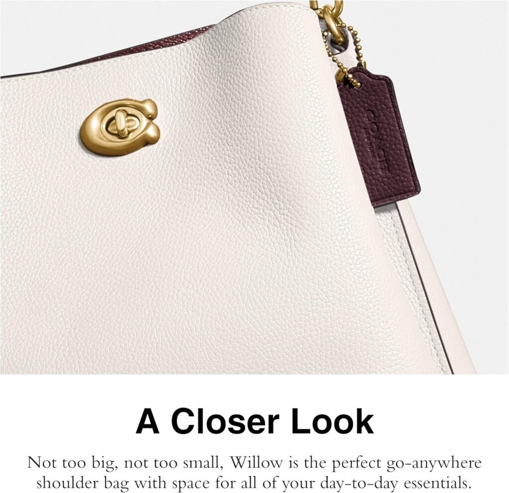 Coach Colorblock Leather Willow Bucket, Chalk