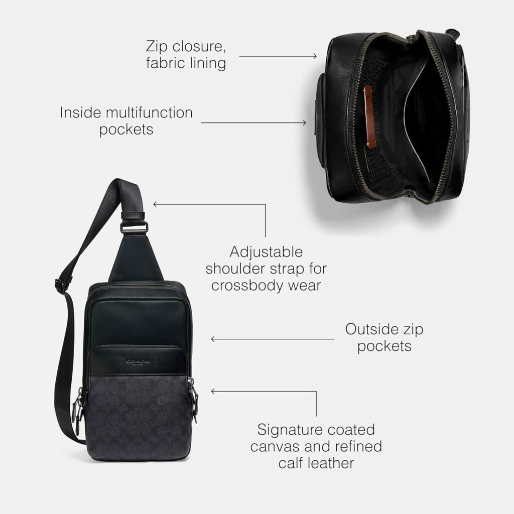 COACH Mens Signature Gotham Pack, Ji/Charcoal/Black