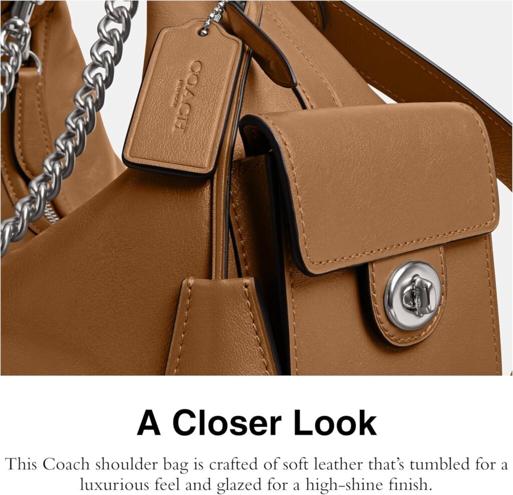 Coach Pocket Glazed Juliet Bag 30, LH/Honey Brown