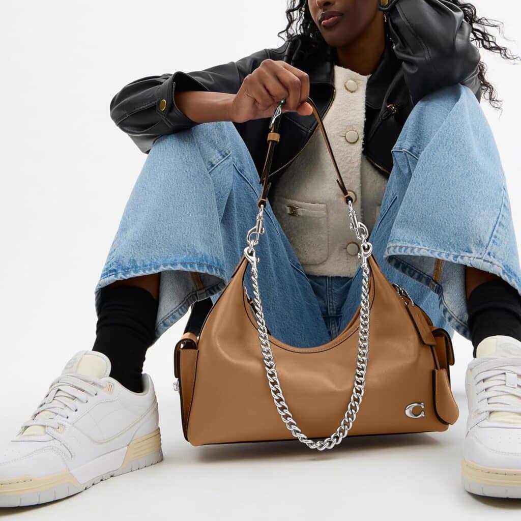 Coach Pocket Glazed Juliet Bag 30, LH/Honey Brown