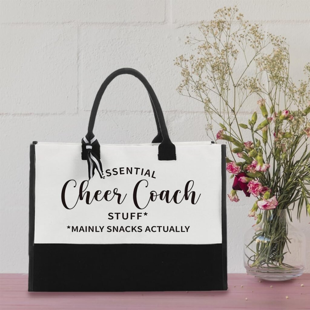 Coach Tote Bags for Women Cheerleading Cheerleader Gifts for Women Cheer Coach Tote Bag for Physical Education Team Gym Ballet Dance Teacher