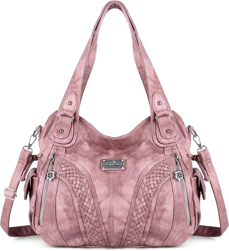 Purses and Handbags Women Fashion Tote Bag Shoulder Bags Top Handle Satchel Purses Washed Synthetic Leather Handbag