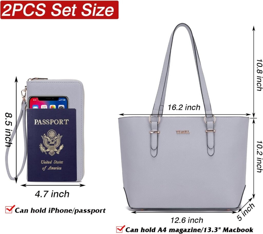 YZAOLL Purses for Women Faux Leather Medium Large Tote Satchel Shoulder Purse Handbag Wallet set