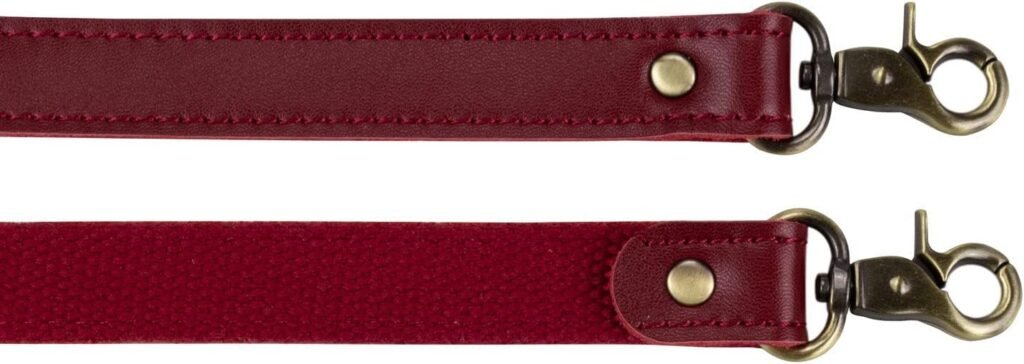 Allzedream Genuine Leather Purse Strap Sewing Canvas Replacement Handbag Shoulder Bag 2 Pcs