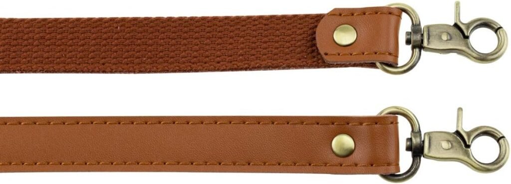 Allzedream Genuine Leather Purse Strap Sewing Canvas Replacement Handbag Shoulder Bag 2 Pcs