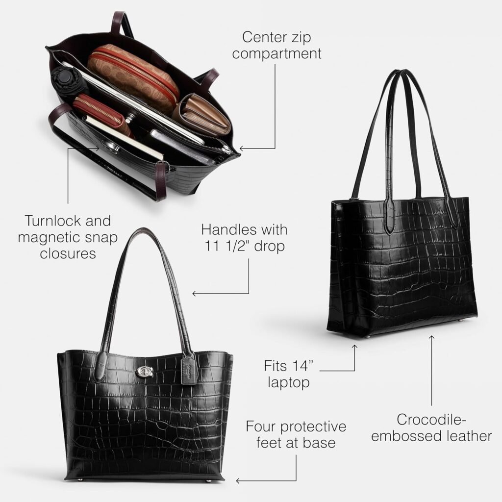 Coach Embossed Croc Willow Tote