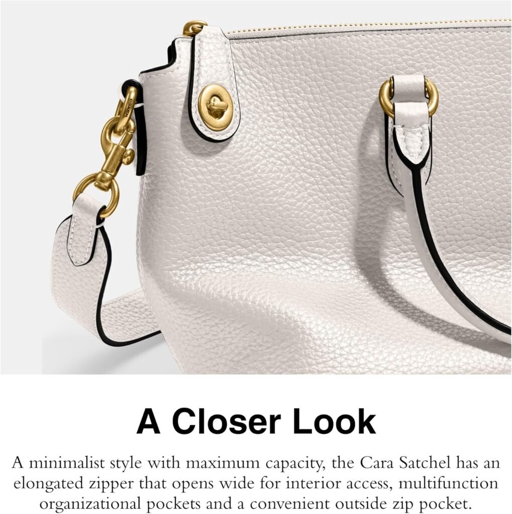 Coach Womens Soft Pebble Leather Cara Satchel