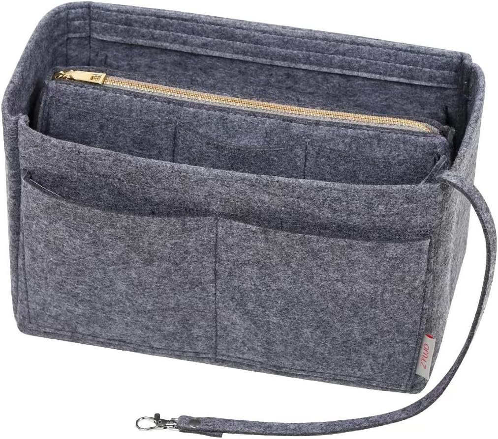 ZTUJO Purse Organizer Insert, Felt Bag Organizer with Metal Zipper, Handbag  Tote Shaper, For Speedy Neverfull Tote, 7 Sizes