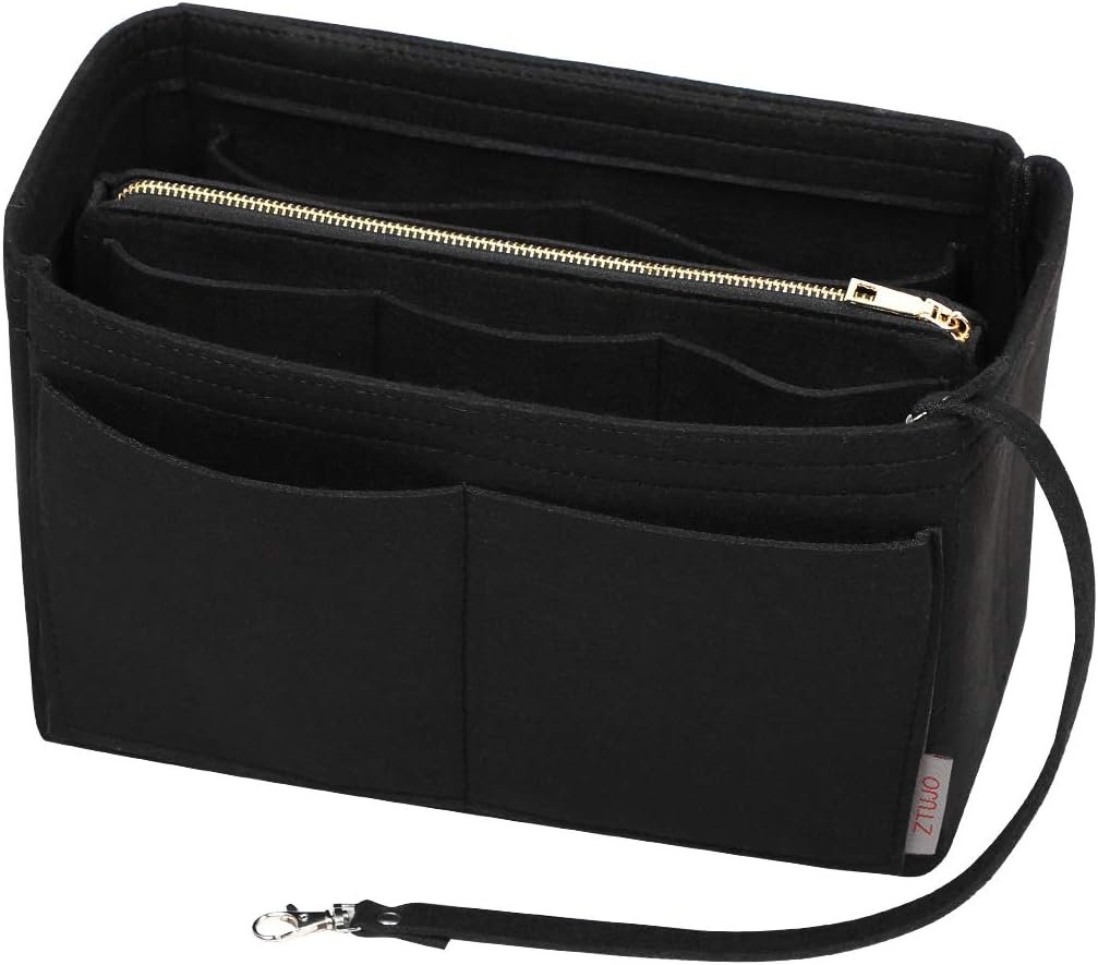 ZTUJO Purse Organizer Insert, Felt Bag Organizer with Metal Zipper, Handbag  Tote Shaper, For Speedy Neverfull Tote, 7 Sizes