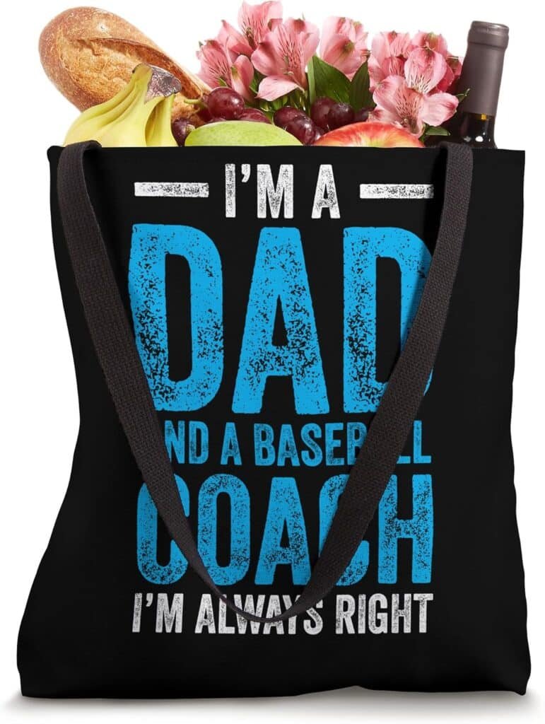 Baseball Dad Coach Fathers Day Tote Bag
