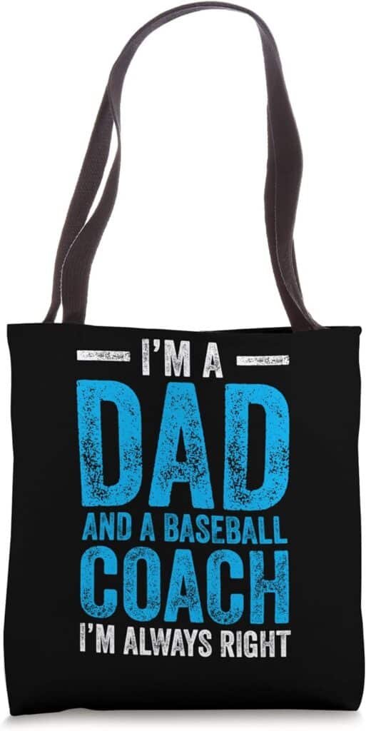 Baseball Dad Coach Fathers Day Tote Bag