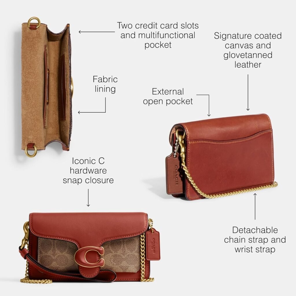 Coach Coated Canvas Signature Tabby Wristlet, Tan Rust, One Size