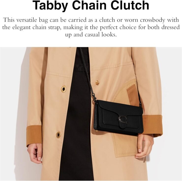 Coach Tabby Chain Clutch Black 3 740x733