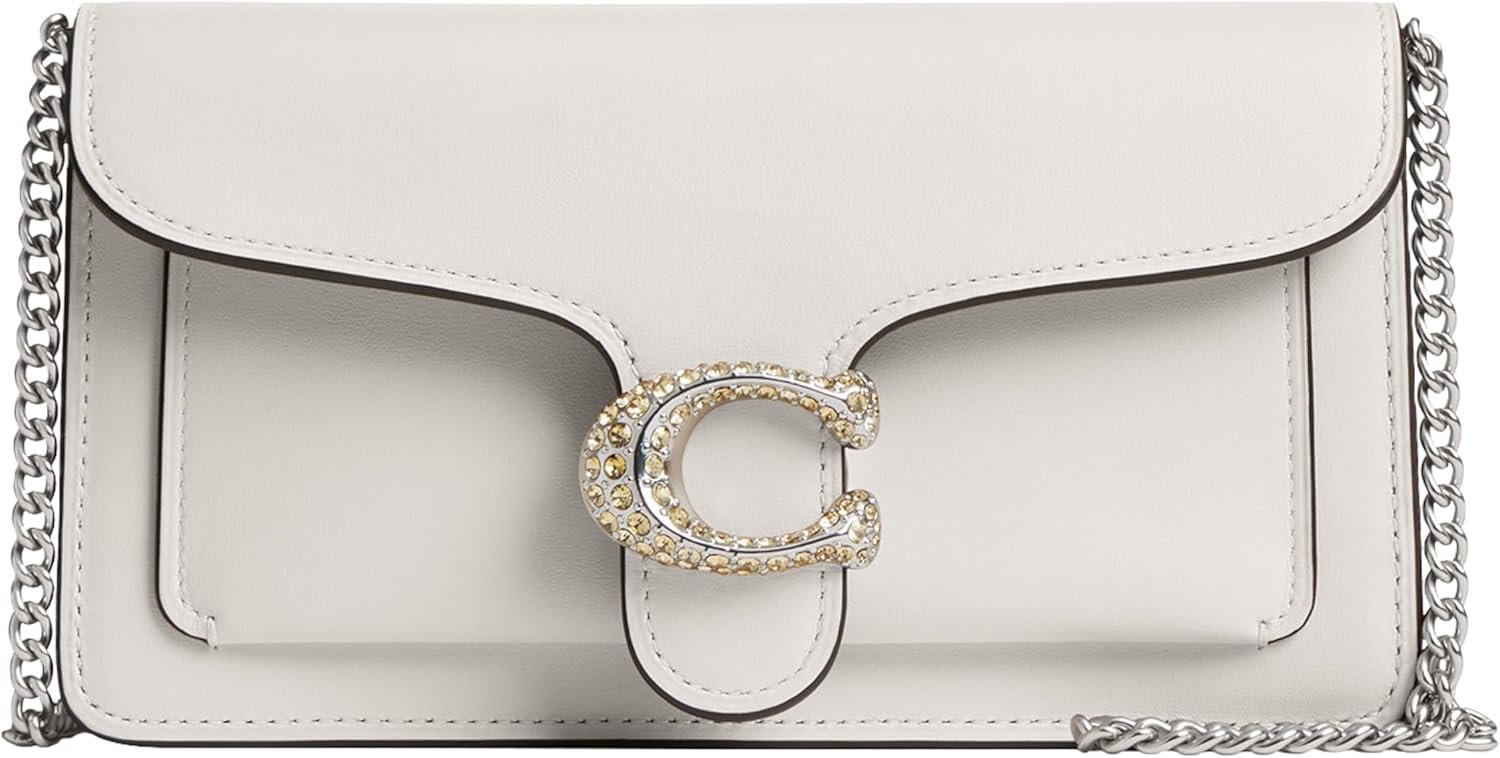 Coach Tabby Chain Clutch Chalk 13