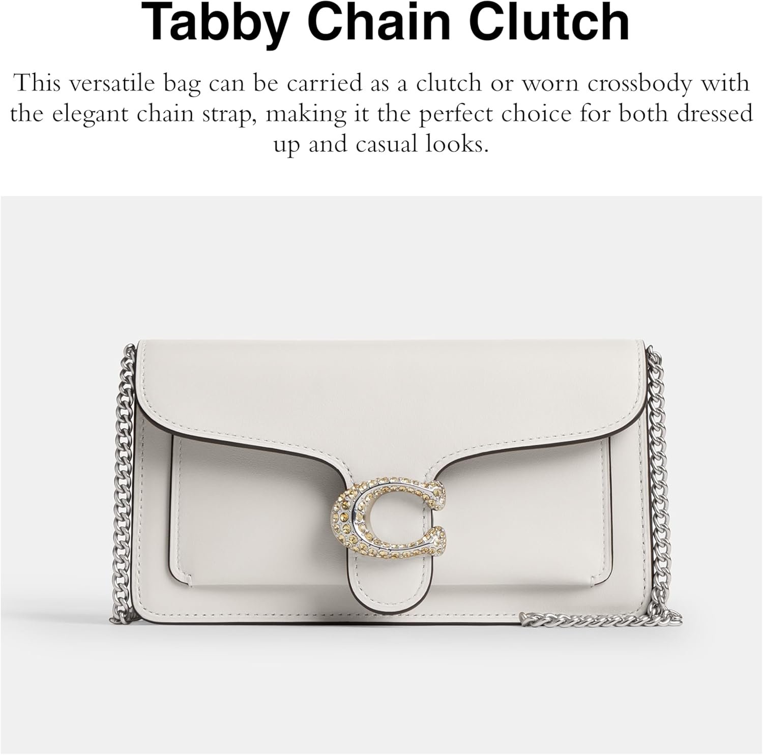 Coach Tabby Chain Clutch Chalk Review 1