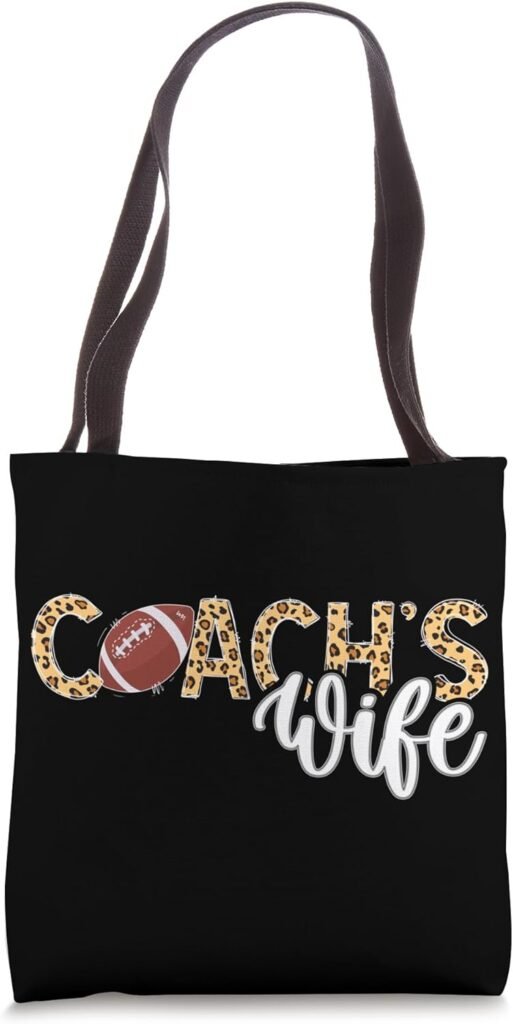 Football Coachs Wife Leopard Football Coach Wife Tote Bag