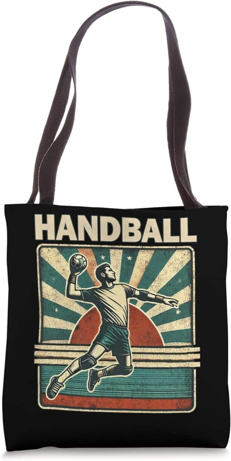 Handball Handballer Vintage Style Handball Player Fan Coach Tote Bag 740x1476