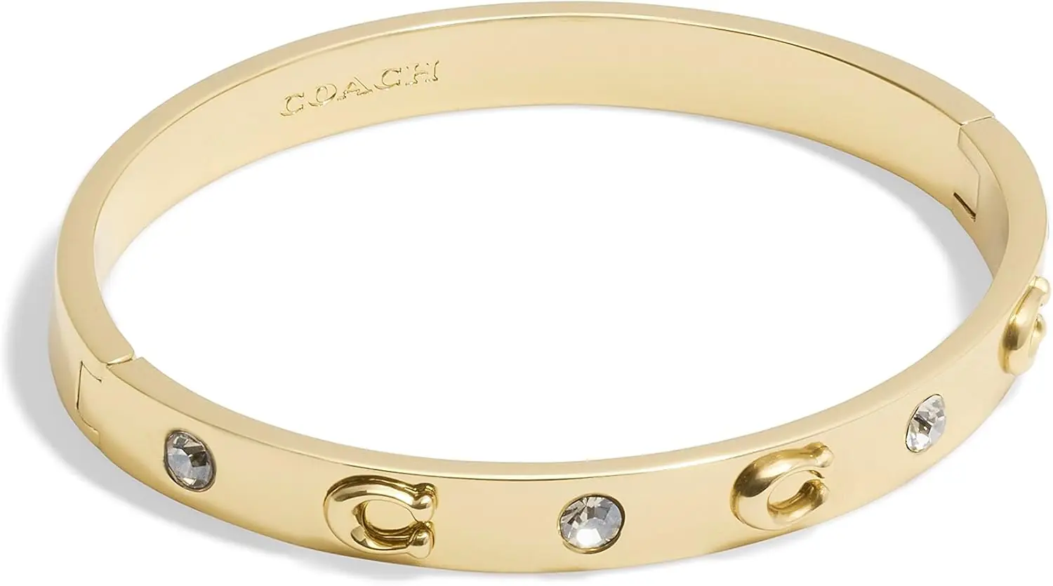 Coach Womens Signature C Logo Hinged Bangle Bracelet