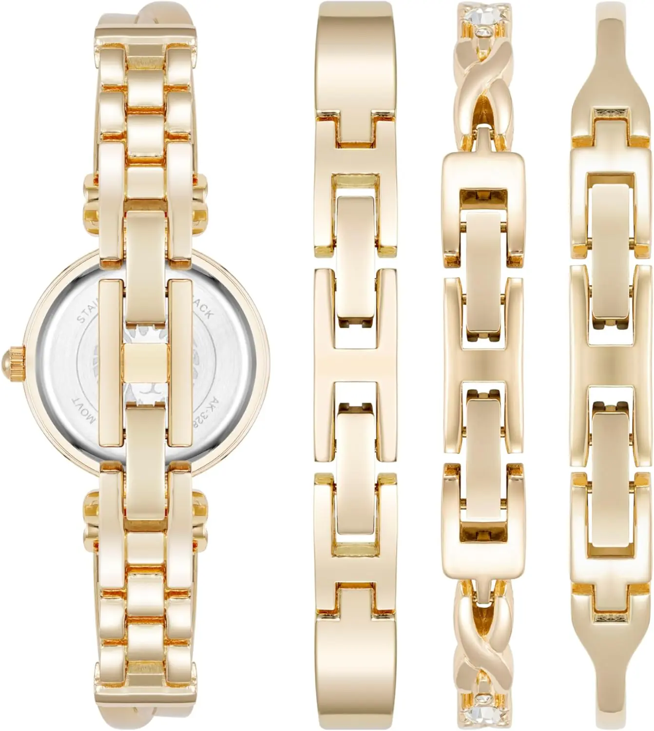 Anne Klein Womens Bangle Watch And Premium Crystal Accented Bracelet Set 3