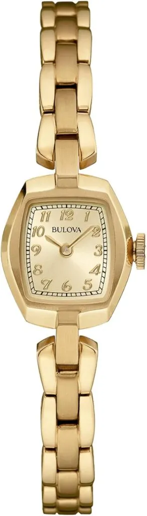 Bulova Ladies Classic Dress Mini 2 Hand Quartz Watch Stainless Steel Arabic Markers