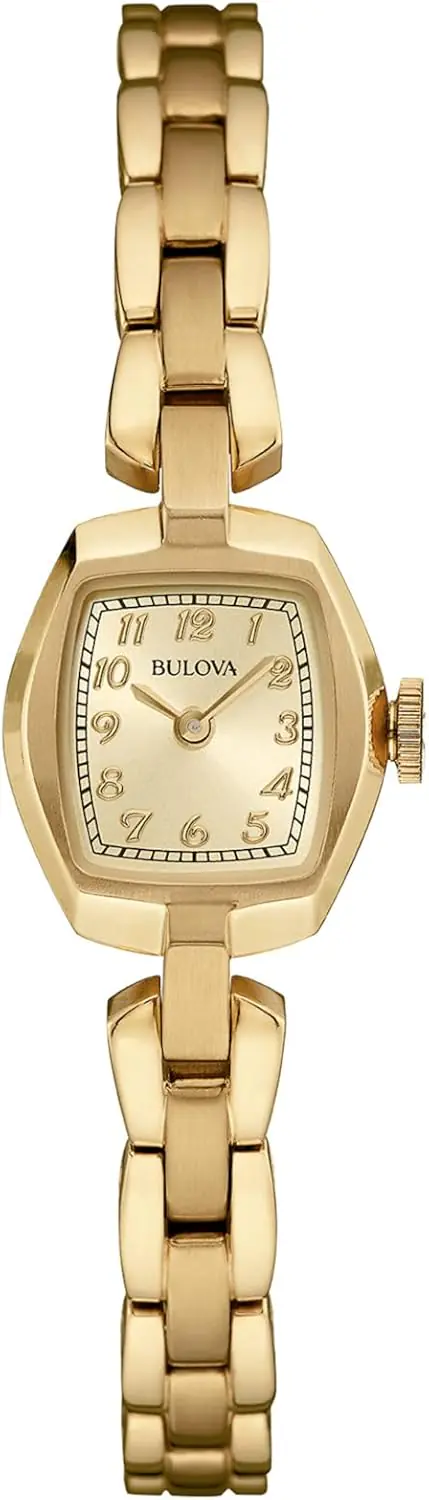 Bulova Ladies Classic Dress Mini 2 Hand Quartz Watch Stainless Steel Arabic Markers